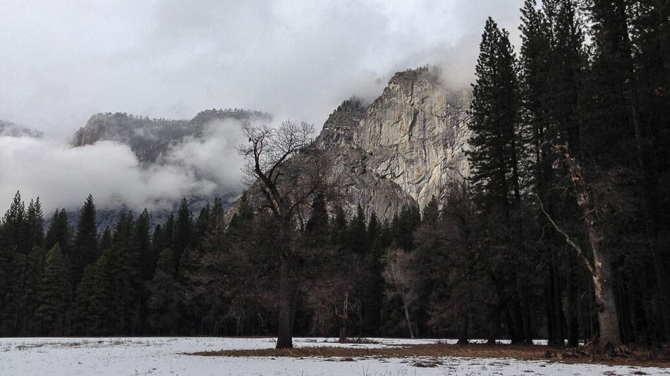 Visual incrível no Yosemite no inverno