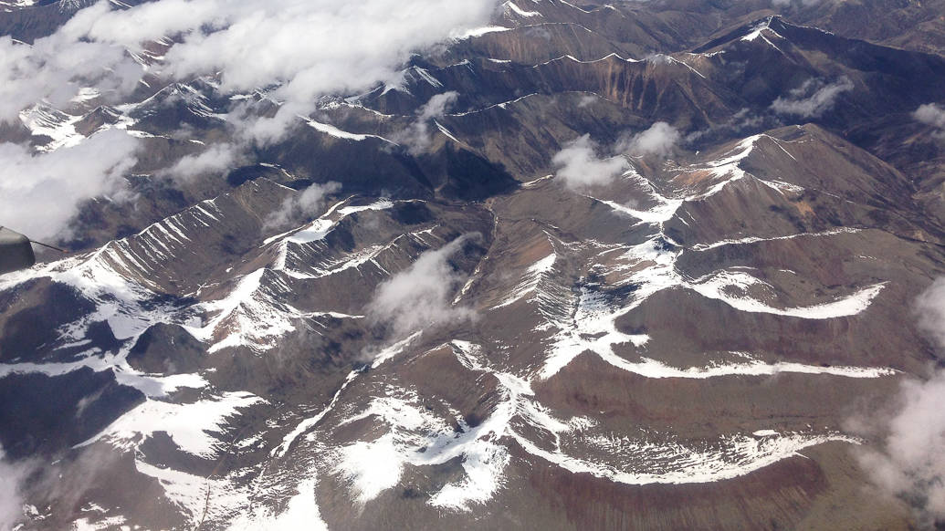 Chegada em Lhasa a partir do avião