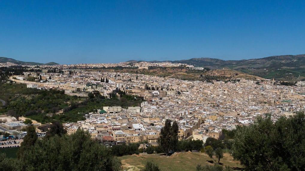 Vista panorâmica de Fès el Bali no Marrocos