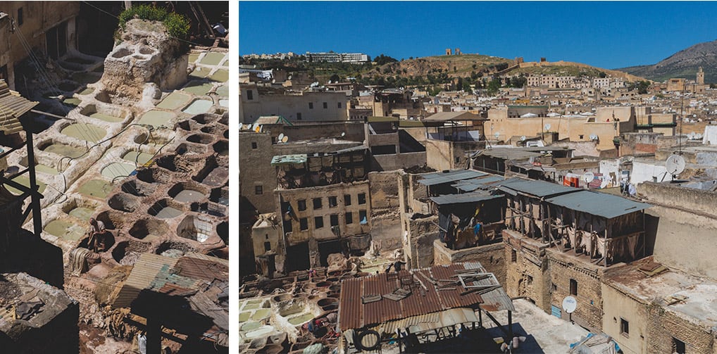 Curtume em Fès, no Marrocos