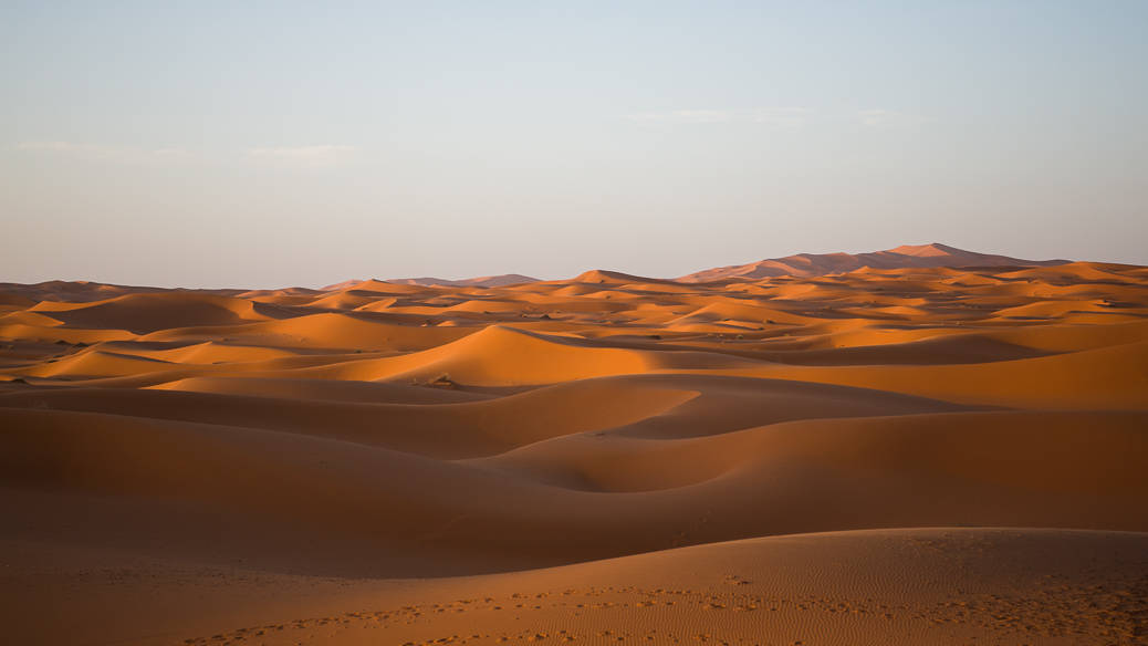 Dunas do deserto do Saara no Marrocos