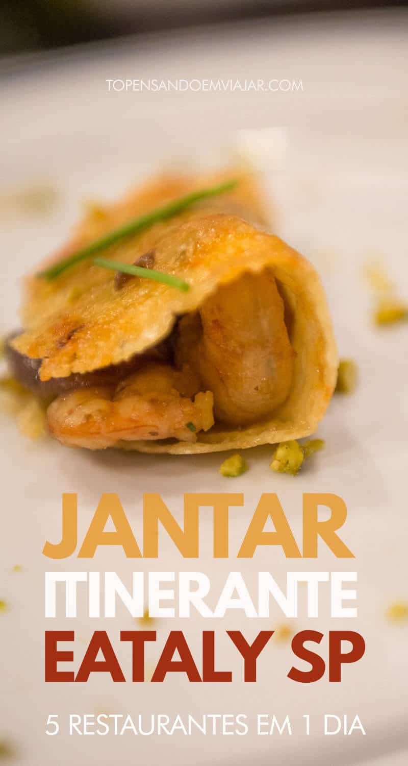 Conheça o Jantar itinerante no Eataly SP, uma experiência gastronômica itinerante para experimentar pratos que são destaque em 5 restaurantes diferentes no complexo Eataly: Trattoria Itália, La Risotteria, La Carne, La Pasta e Mare- Vino i Pesce.