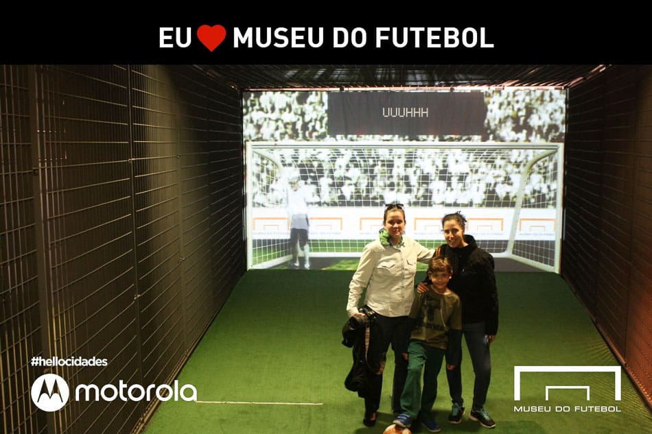 Foto-lembrança do Museu do Futebol em SP