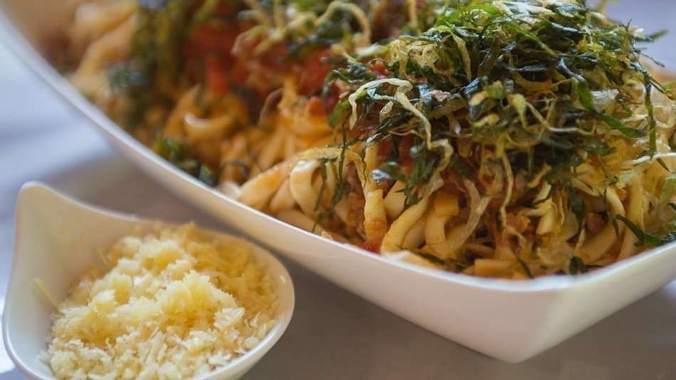 Macarronada no restaurante da adega Beraldo di Cale, parte da Rota da Uva, circuito turístico em Jundiaí, SP