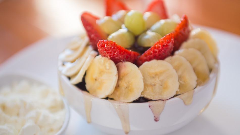 Açaí no Kiosque da Roseira, parte da Rota da Uva, circuito turístico em Jundiaí, SP