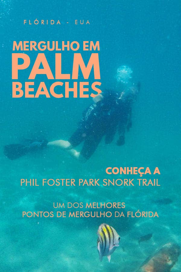 Como foi a experiência de mergulho em Palm Beaches, explorando as belezas da famosa 'Snorkel Trail' do Philip Forest Park, em Riviera Beach.