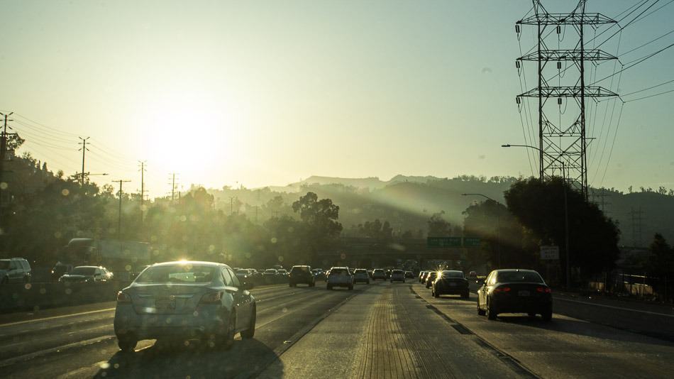 O trânsito de Los Angeles, na Califórnia