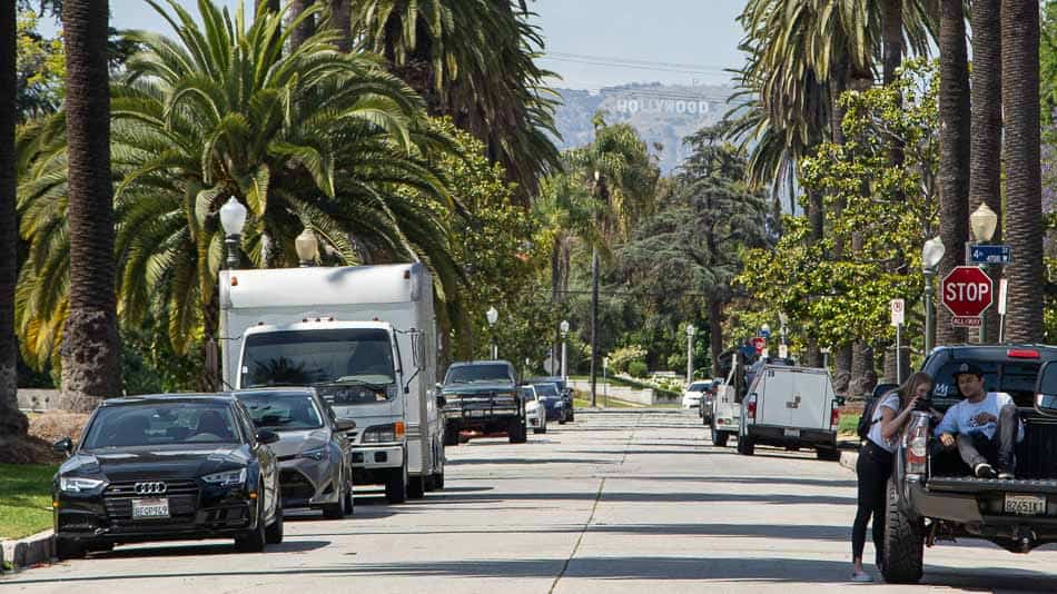 Dica de onde fotografar a placa de Holywood em Los Angeles com palmeiras