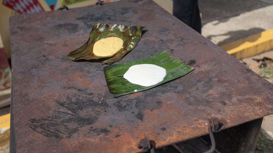 Arepas feitas no buren em Loíza, Porto Rico