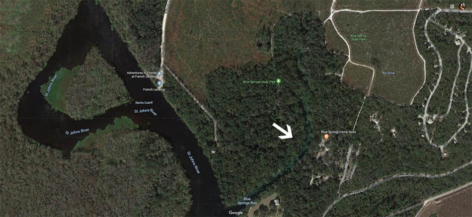 Mapa do Blue Spring Park, em West Volusia