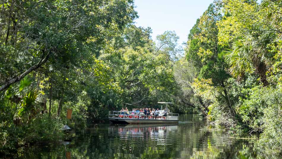 Passeio de barco no Ellie Schiller Homosassa State Wildlife State Park