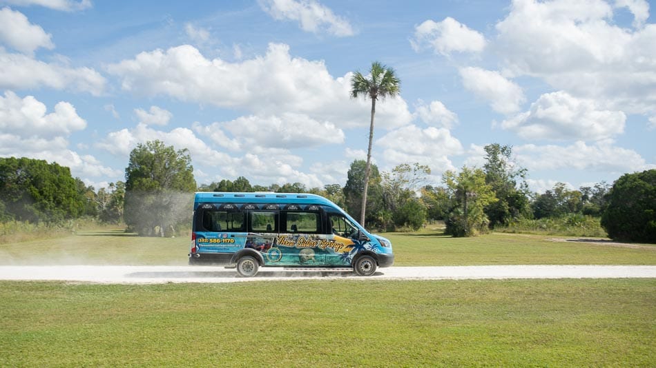 Transporte para Three Sisters Springs, em Crystal River