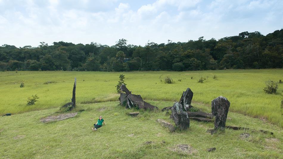 Vista aérea do Stonehenge do Amapá