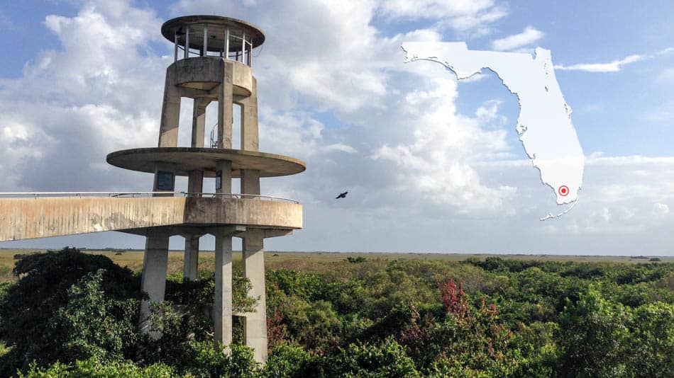 Torre de observação no Shark Valley, na Flórida