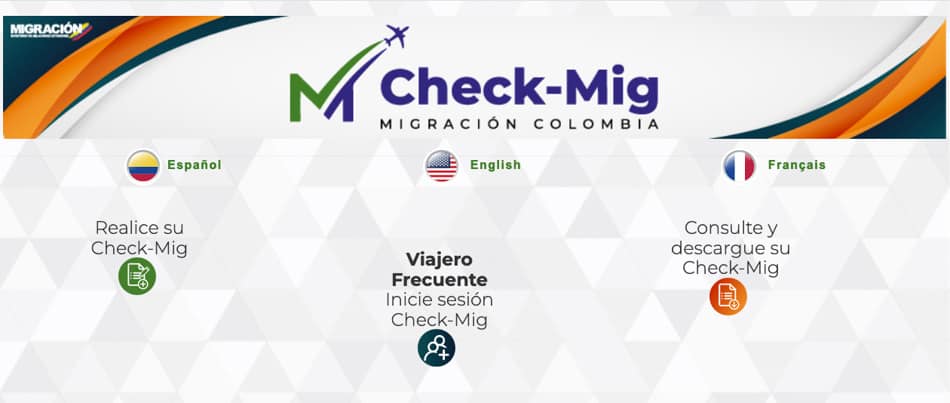 Formulário pré-migratório para viagem para Colômbia