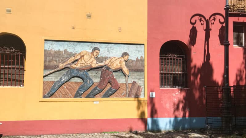 Obras de arte no Caminito em Buenos Aires