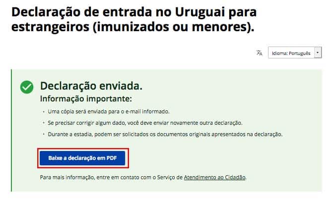 Dados de saúde na Declaração Juramentada do Uruguai