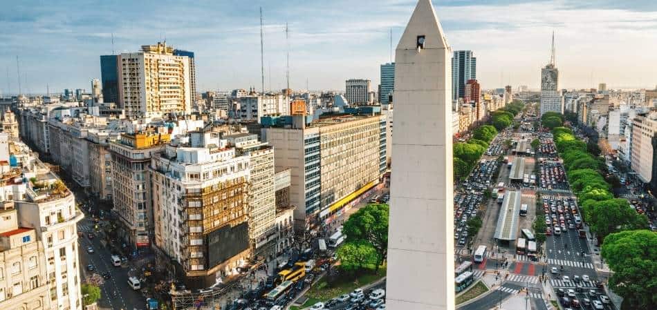 Avenida 9 de Julho no centro de Buenos Aires