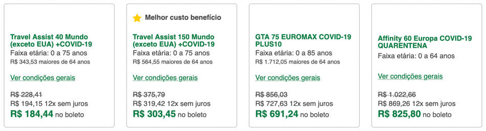 Comparativo de preços dos melhores planos de seguro viagem para Itália