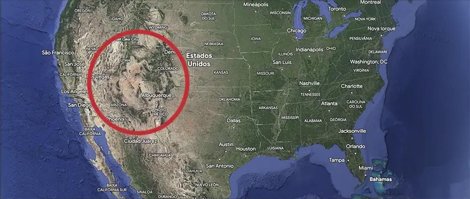 Mapa do Platô do Colorado