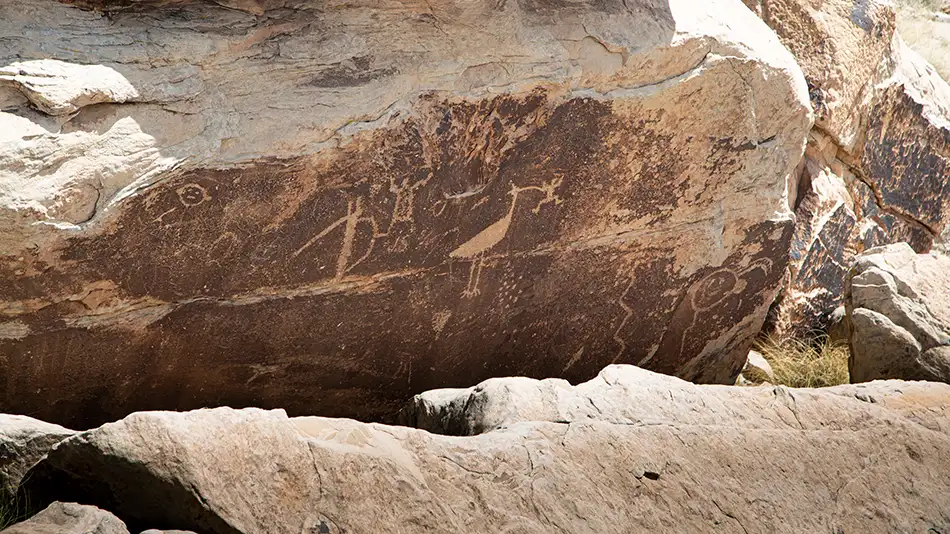 Newspaper Rock, no Petrified Forest National Park, no Arizona