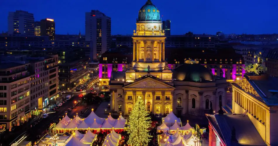 Mercado de Natal na Gendarmenmarkt, em Berlim
