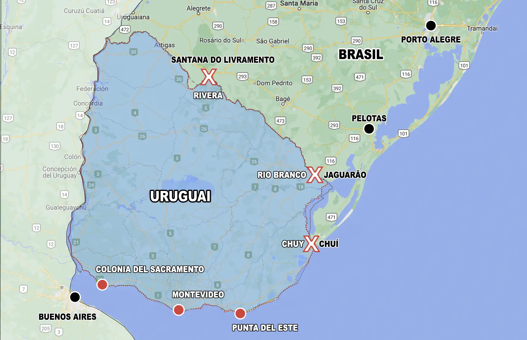 Dicas de viagem ao Uruguai: principais rotas de entrada terrestre no Uruguai