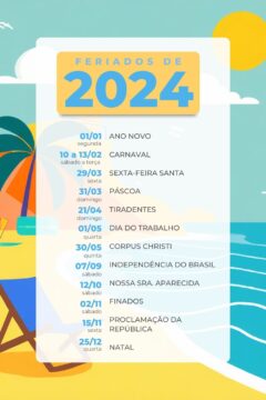 Confira o calendário de feriados 2024 no Brasil