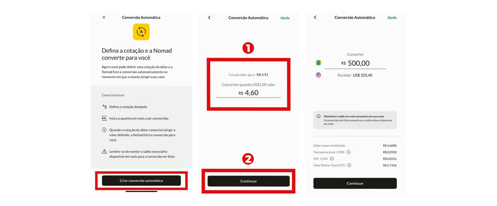 Tutorial passo-a-passo de como fazer a conversão automática Nomad