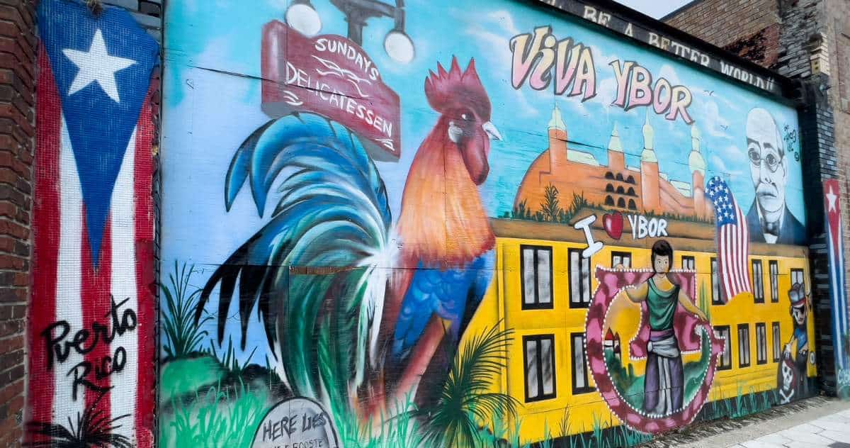 Mural nas ruas em Ybor City