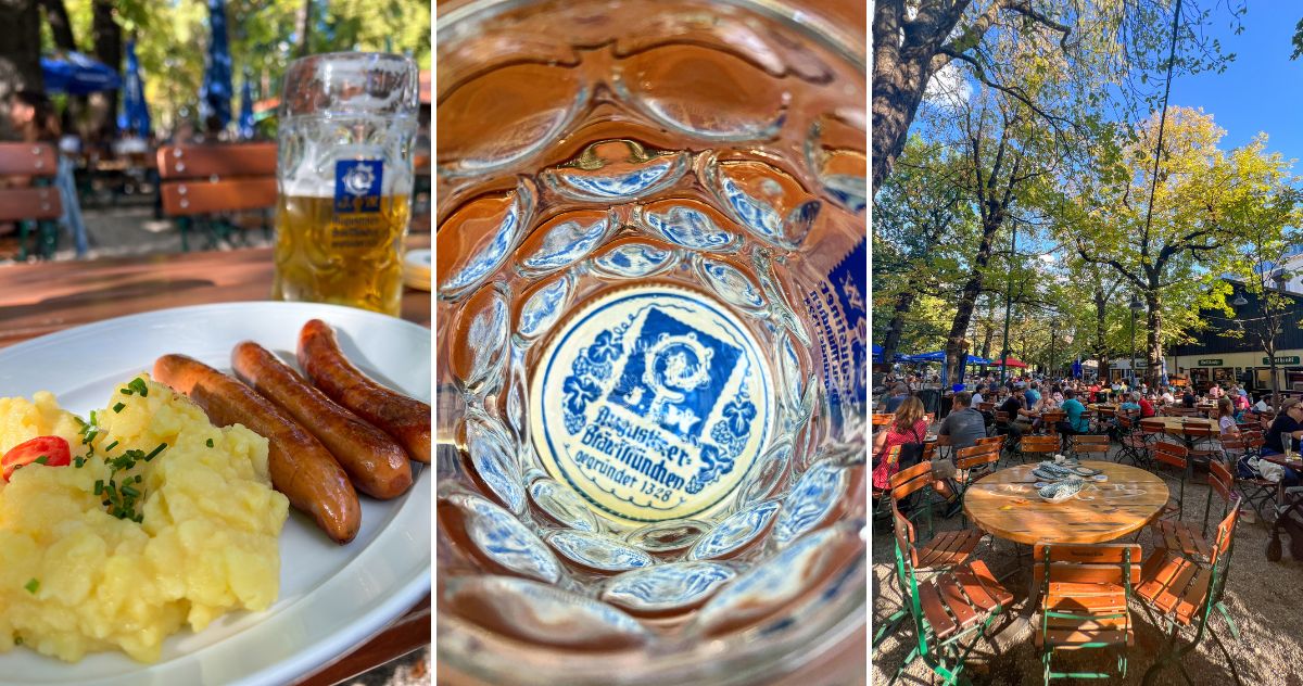 Dia de sol no biergarten da Augustiner-Keller em Munique