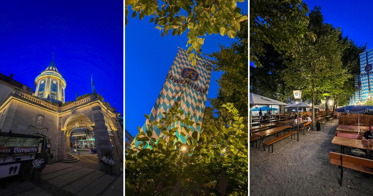 Biergarten do Löwenbräukeller, tradicional endereço da cervejaria Löwenbräu em Munique