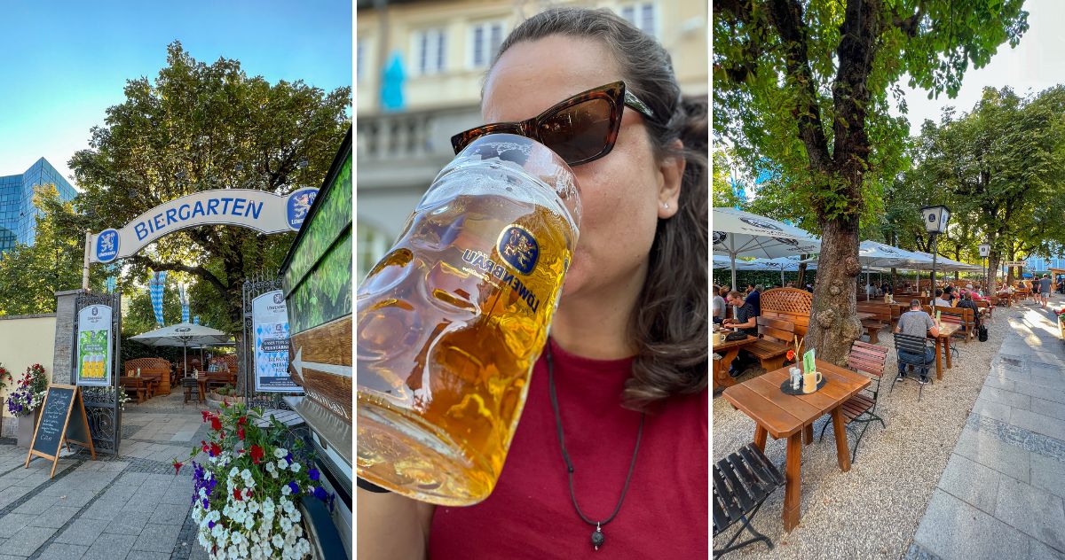 Biergarten do Löwenbräukeller, tradicional endereço da cervejaria Löwenbräu em Munique