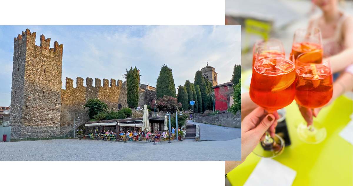 Spritz e pôr do Sol em Sirmione, no Lago di Garda