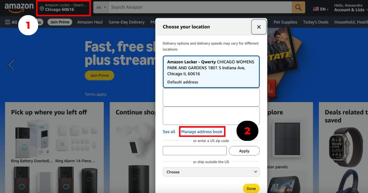 Como cadastrar endereço do Amazon Locker na sua conta