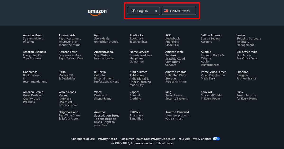 Como mudar o país da sua conta Amazon