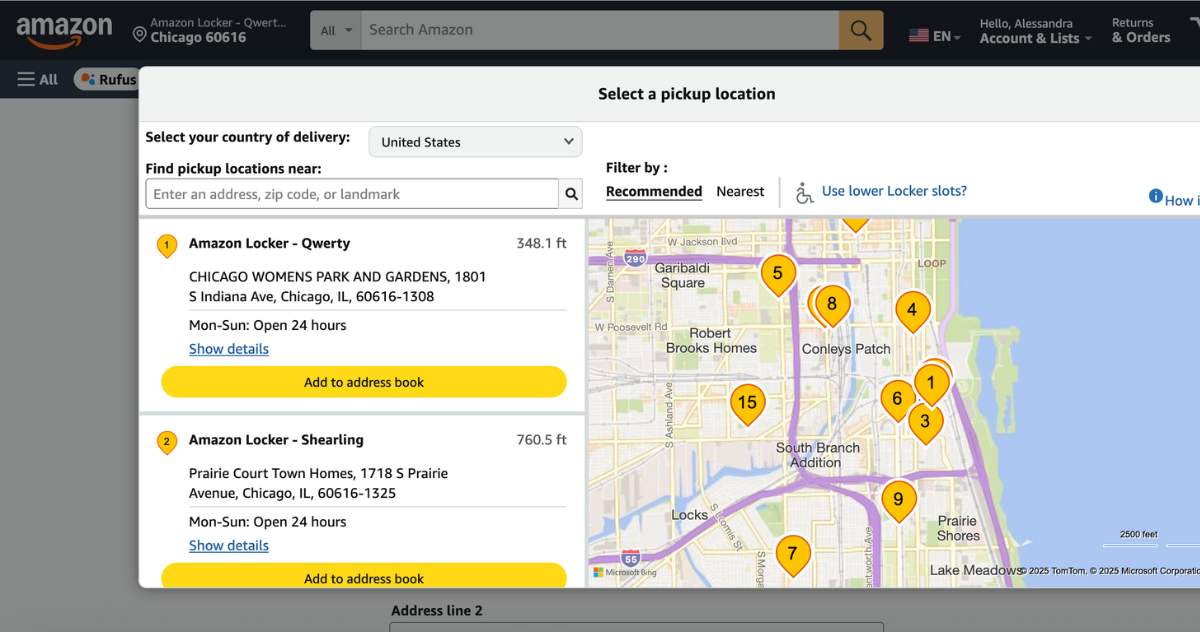Lista com todos os Amazon Locker perto de você
