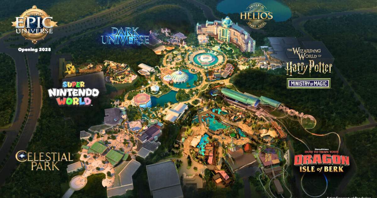 Mapa do Universal Epic Universe em Orlando