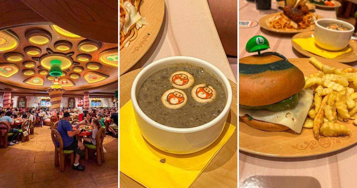 Almoço no Toadstool Cafe, no Epic Universe, em Orlando