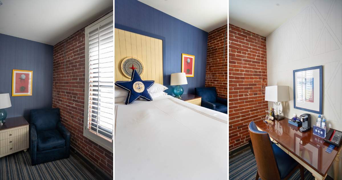 Detalhes de um dos quartos do Argonaut Hotel em São Francisco