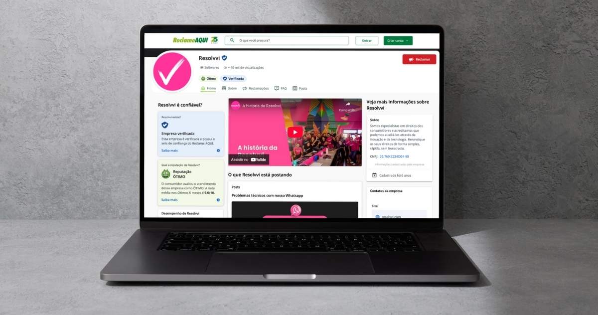 Avaliação da Resolvvi no Reclame Aqui