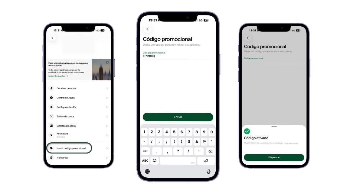 Ganhe até US$ 1.000 de cashback com o ARQ usando o código TPV1000