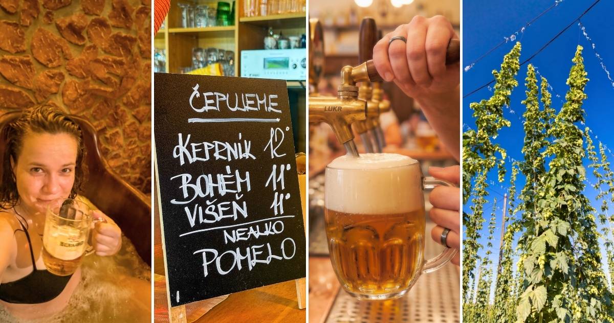 Cerveja tcheca servida com espuma cremosa