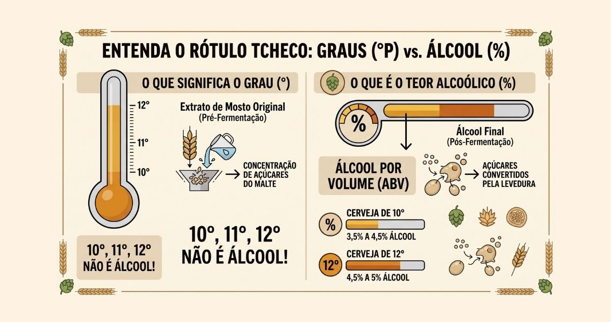 Graus indicados nos rótulos das cervejas tchecas
