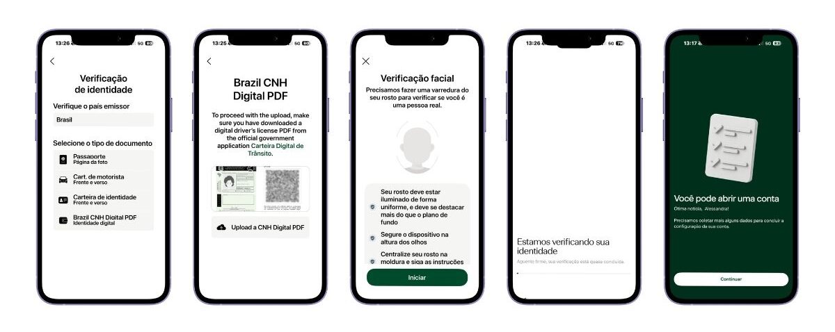 Etapa de verificação de identidade no aplicativo ARQ
